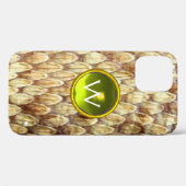 CROTALUS GEEL GEM MONOGRAM Case-Mate iPhone CASE (Achterkant (horizontaal))