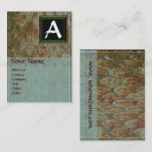 CROTALUS/GRAY BROWN SNAKESKIN SQUARE MONOGRAM VISITEKAARTJE (Voorkant / Achterkant)