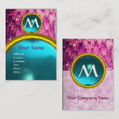 CROTALUS MONOGRAM AQUAMARINE, heldere, vette, roze Visitekaartje (Voorkant / Achterkant)
