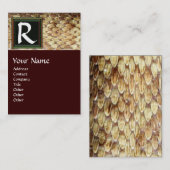 CROTALUS MONOGRAM, helder, vetbruin Visitekaartje (Voorkant / Achterkant)