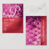 CROTALUS MONOGRAM, heldere, vette zwarte rode zijd Visitekaartje (Voorkant / Achterkant)