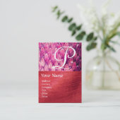 CROTALUS MONOGRAM, heldere, vette zwarte rode zijd Visitekaartje (Staand voorkant)