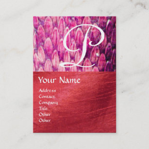 CROTALUS MONOGRAM, heldere, vette zwarte rode zijd Visitekaartje