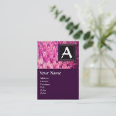 CROTALUS MONOGRAM, heldere, vette zwarte, roze paa Visitekaartje (Staand voorkant)