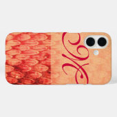 CROTALUS MONOGRAM rode roze fuchsie Case-Mate iPhone Case (Achterkant (horizontaal))