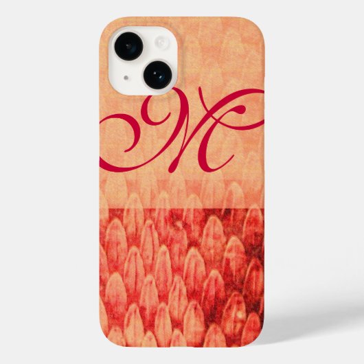 CROTALUS MONOGRAM rode roze fuchsie Case-Mate iPhone Case (Achterkant)