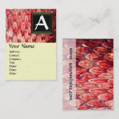 CROTALUS MONOGRAM, rood parelpapier Visitekaartje (Voorkant / Achterkant)