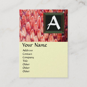 CROTALUS MONOGRAM, rood parelpapier Visitekaartje