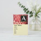 CROTALUS MONOGRAM, rood parelpapier Visitekaartje (Staand voorkant)
