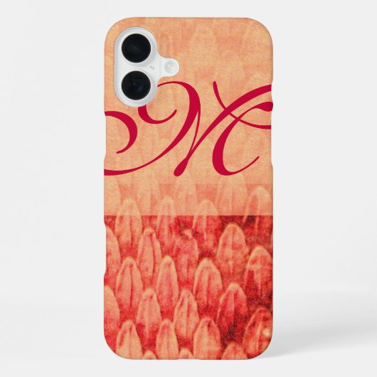 CROTALUS MONOGRAM rood roze fuchsia iPhone Hoesje (Achterkant)