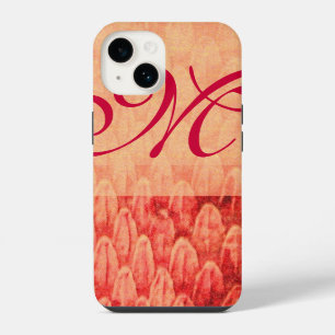 CROTALUS MONOGRAM rood roze fuchsia iPhone 14 Hoesje