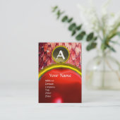 CROTALUS MONOGRAM RUBY AGATA,helder roodgrijs Visitekaartje (Staand voorkant)