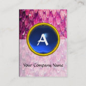 CROTALUS MONOGRAM SAPPHIRE, heldere, vette, roze p Visitekaartje (Achterkant)