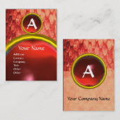 CROTALUS MONOGRAM TOPAZ, helder rood roze Visitekaartje (Voorkant / Achterkant)