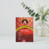 CROTALUS MONOGRAM TOPAZ, helder rood roze Visitekaartje (Staand voorkant)