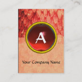 CROTALUS MONOGRAM TOPAZ, helder rood roze Visitekaartje (Achterkant)