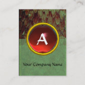 CROTALUS MONOGRAM TOPAZ, helderrood grijs Visitekaartje (Achterkant)