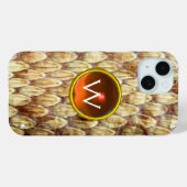 CROTALUS ORANJE GEM MONOGRAM Case-Mate iPhone CASE (Achterkant (horizontaal))