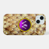 CROTALUS PAARS GEM MONOGRAM iPhone 15 CASE (Achterkant horizontaal)