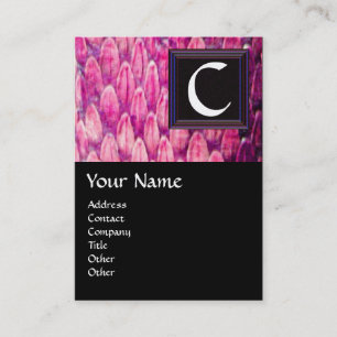CROTALUS/PINK SNAKE SKIN BLACK SQUARE MONOGRAM VISITEKAARTJE