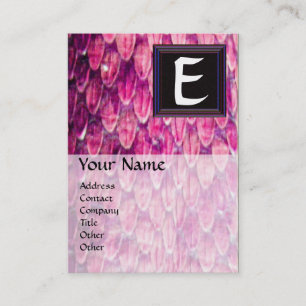 CROTALUS/PINK SNAKE SKIN BLACK SQUARE MONOGRAM VISITEKAARTJE