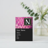 CROTALUS/PINK SNAKESKIN BLACK SQUARE MONOGRAM VISITEKAARTJE (Staand voorkant)