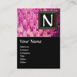 CROTALUS/PINK SNAKESKIN BLACK SQUARE MONOGRAM VISITEKAARTJE