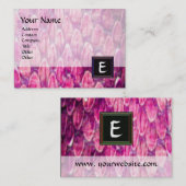 CROTALUS/PINK SNAKESKIN BLACK SQUARE MONOGRAM VISITEKAARTJE (Voorkant / Achterkant)