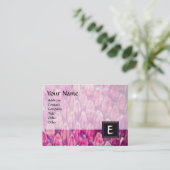 CROTALUS/PINK SNAKESKIN BLACK SQUARE MONOGRAM VISITEKAARTJE (Staand voorkant)