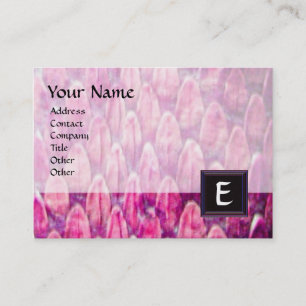 CROTALUS/PINK SNAKESKIN BLACK SQUARE MONOGRAM VISITEKAARTJE