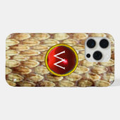 CROTALUS RODE RUBY EDELSTEEN MONOGRAAF  iPhone HOESJE (Achterkant horizontaal)