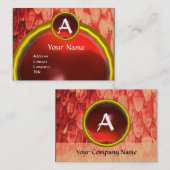 CROTALUS/SNAKE SKIN, RODE RUBY GEM MONOGRAM Gold Visitekaartje (Voorkant / Achterkant)