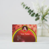 CROTALUS/SNAKE SKIN, RODE RUBY GEM MONOGRAM Gold Visitekaartje (Staand voorkant)