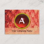 CROTALUS/SNAKE SKIN, RODE RUBY GEM MONOGRAM Gold Visitekaartje (Achterkant)