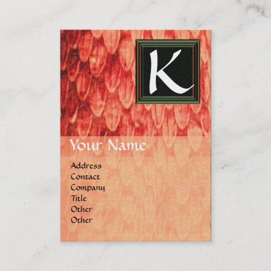 CROTALUS SQUARE MONOGRAM oranje zwart wit Visitekaartje (Voorkant)