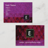 CROTALUS SQUARE MONOGRAM, vet paars zwart rood Visitekaartje (Voorkant / Achterkant)