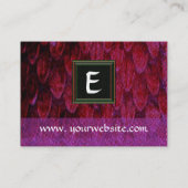CROTALUS SQUARE MONOGRAM, vet paars zwart rood Visitekaartje (Achterkant)