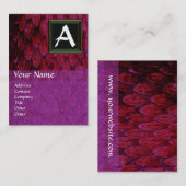 CROTALUS SQUARE MONOGRAM, vet paars zwart rood Visitekaartje (Voorkant / Achterkant)
