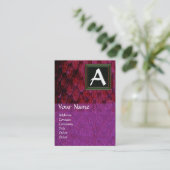 CROTALUS SQUARE MONOGRAM, vet paars zwart rood Visitekaartje (Staand voorkant)