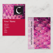 CROTALUS SQUARE MONOGRAM, vet zwart, roze rood Visitekaartje (Voorkant / Achterkant)