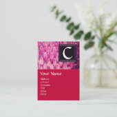 CROTALUS SQUARE MONOGRAM, vet zwart, roze rood Visitekaartje (Staand voorkant)