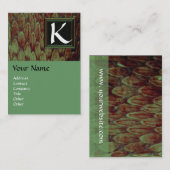 CROTALUS SQUARE MONOGRAM, vetbruin zwart groen Visitekaartje (Voorkant / Achterkant)