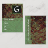 CROTALUS SQUARE MONOGRAM, vetbruin zwart groen Visitekaartje (Voorkant / Achterkant)