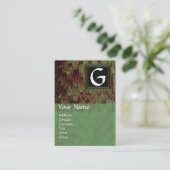 CROTALUS SQUARE MONOGRAM, vetbruin zwart groen Visitekaartje (Staand voorkant)