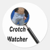 Crotch Watcher Ronde Sticker (Voorkant)