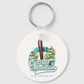Crotched mountain New Hampshire ski logo Sleutelhanger (Voorkant)