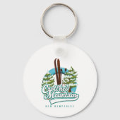 Crotched mountain New Hampshire ski logo Sleutelhanger (Achterkant)
