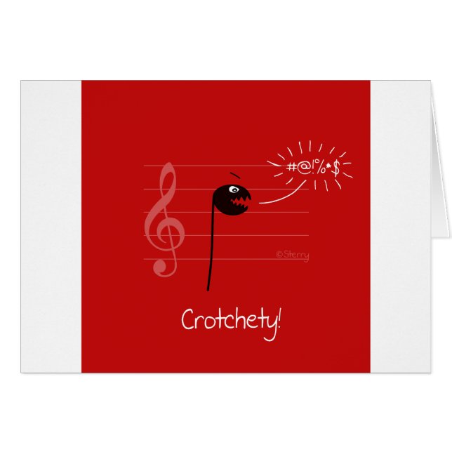Crotchety - Music Joke Cartoon (Voorkant Horizontaal)