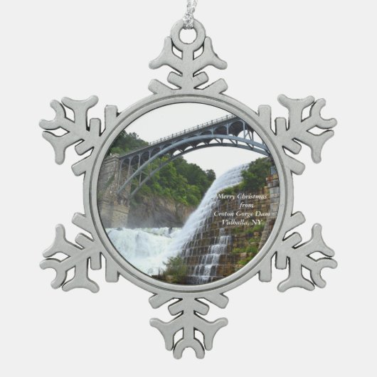 Croton Gorge Dam-kerstversiering Tin Sneeuwvlok Ornament (Voorkant)
