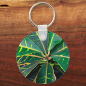 Croton Green Leaves Background Sleutelhanger (Voorkant)